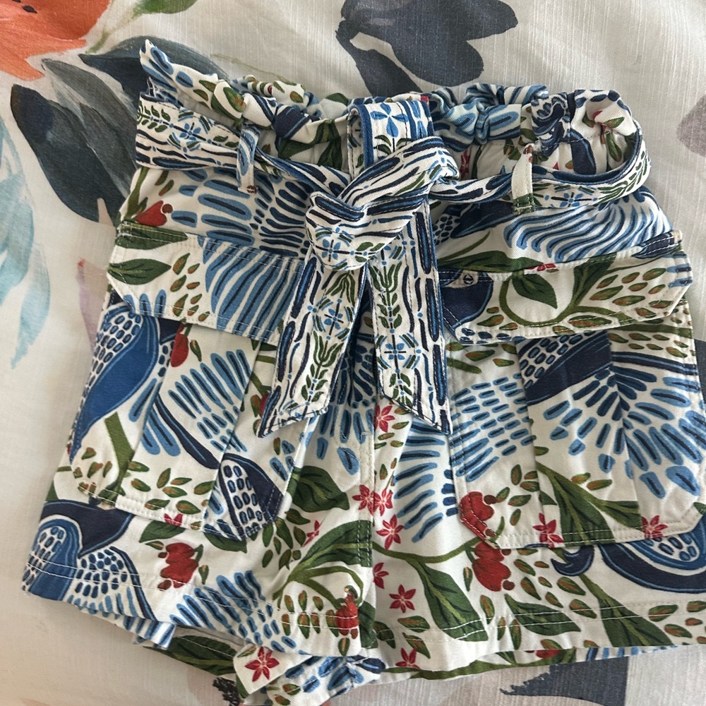 FARM Rio Blue and Green Patterned Cargo Shorts